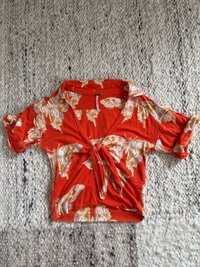 Free People Butterfly Tie-Front Crop Top